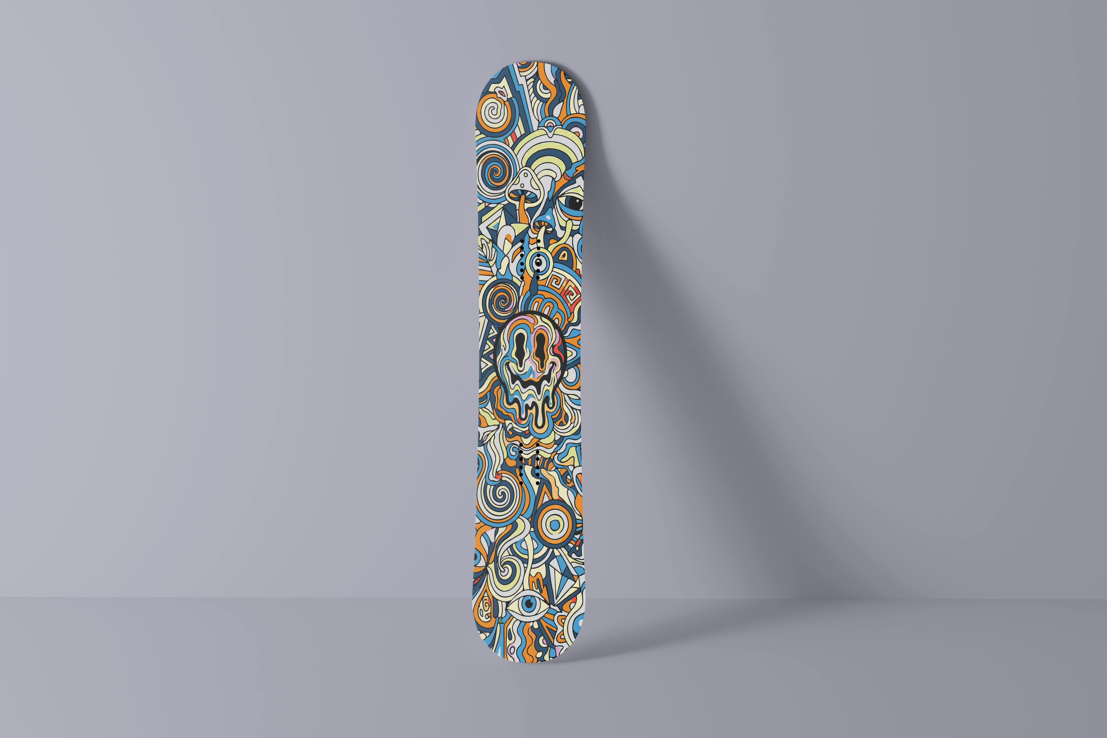 Trippy Smiley Snowboard Folie - Wrap für dein Board