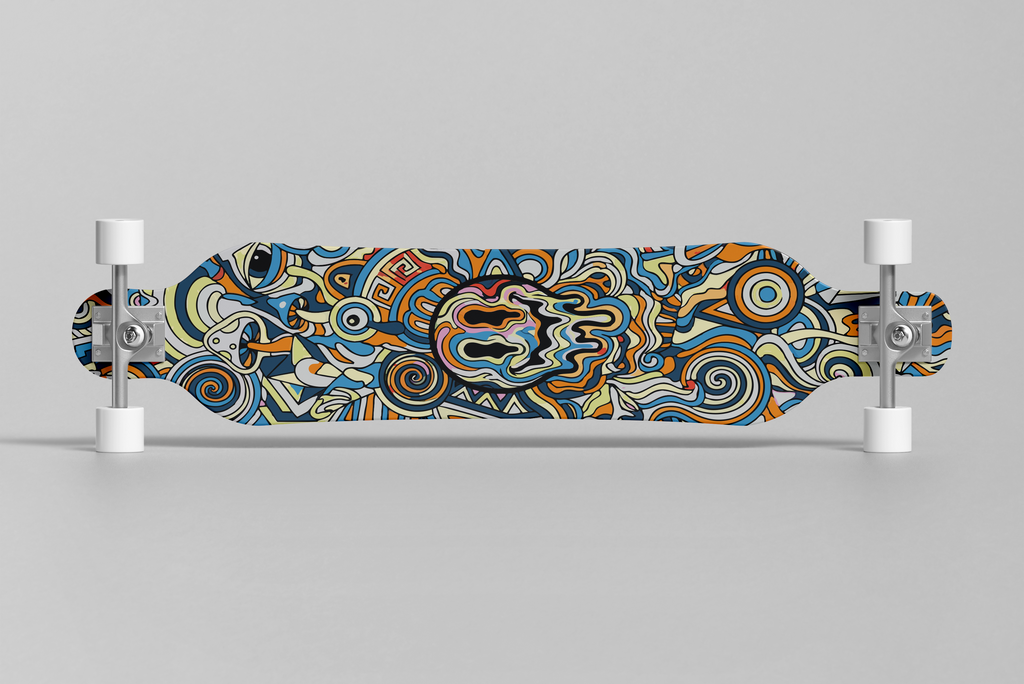 Trippy Smiley Longboard Folie - Wrap für dein Deck
