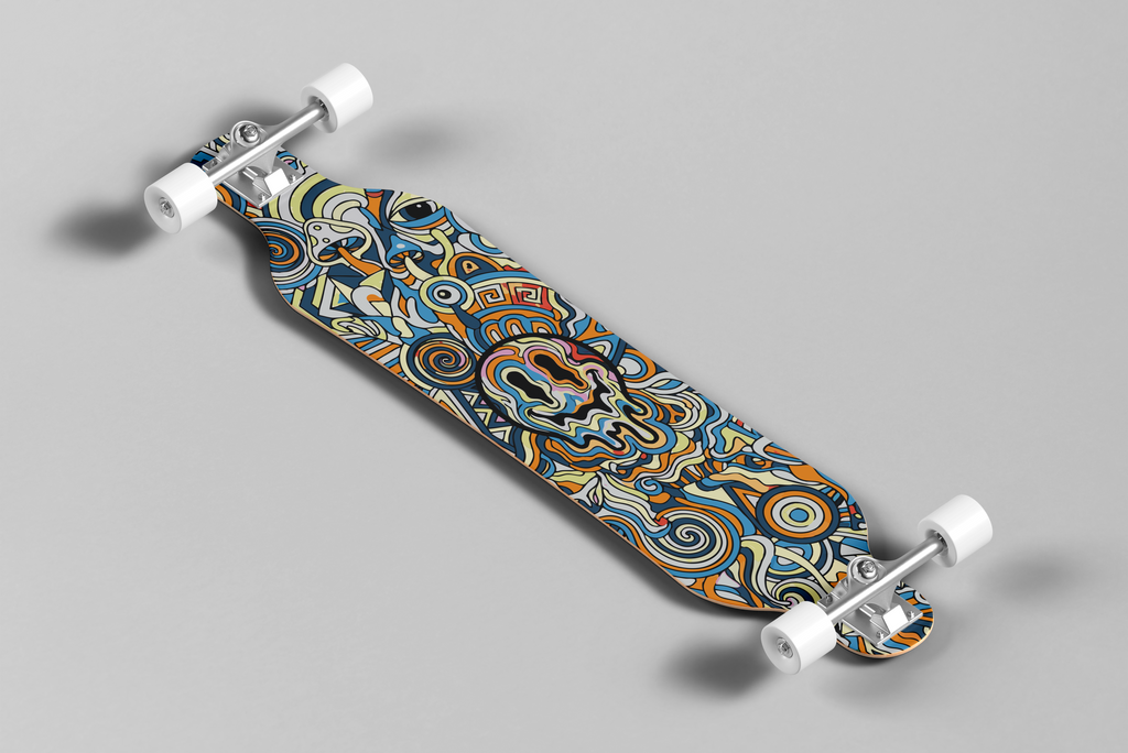 Trippy Smiley Longboard Folie - Wrap für dein Deck