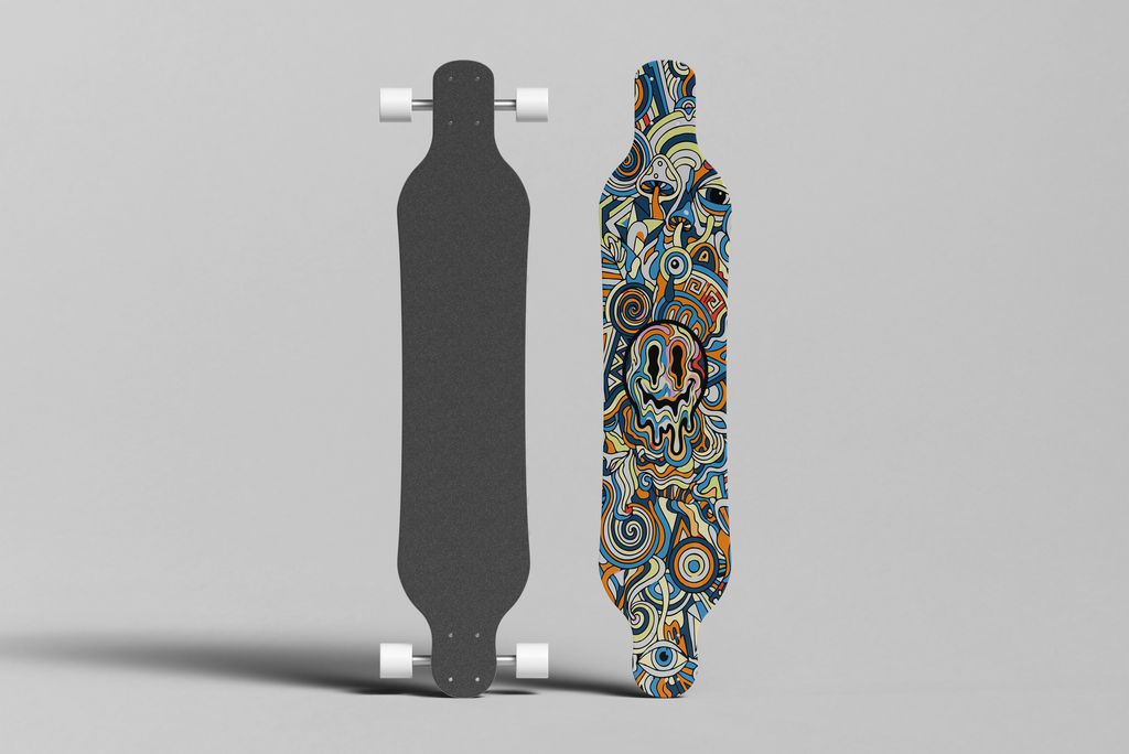 Trippy Smiley Longboard Folie - Wrap für dein Deck
