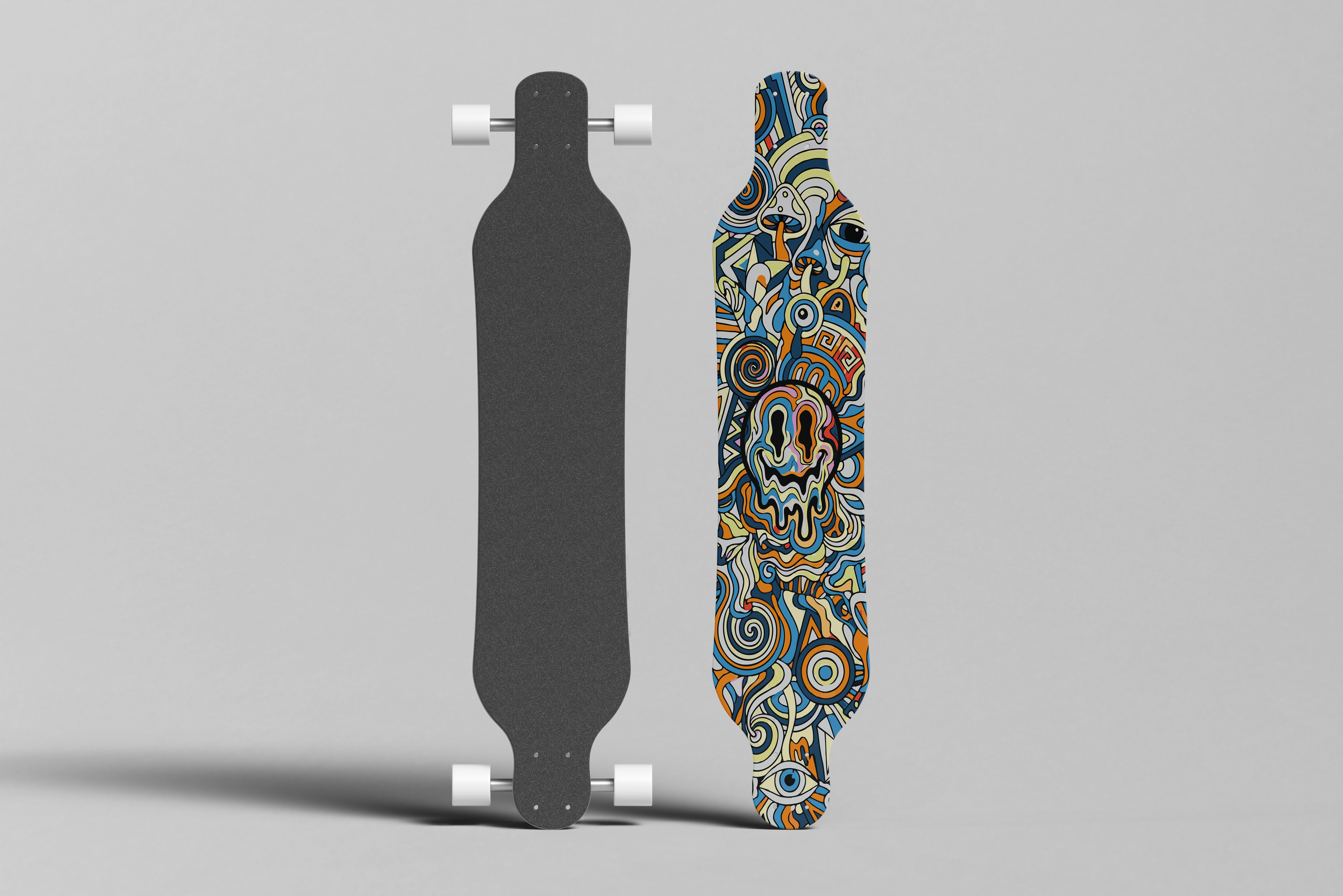 Trippy Smiley Longboard Folie - Wrap für dein Deck