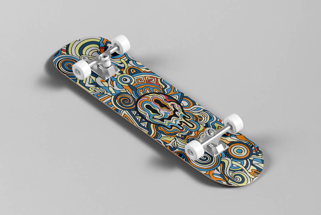 Trippy Smiley Skateboard Folie - Wrap für dein Deck